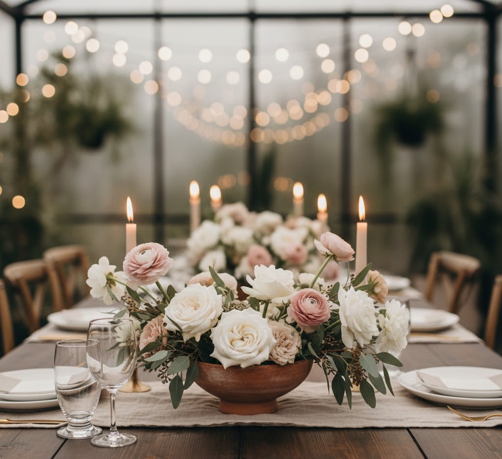 Centerpiece med dæmpede farver